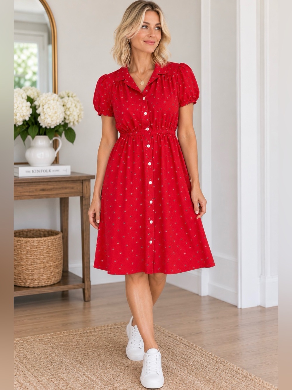 Levi's Red Floral Button-Up Top